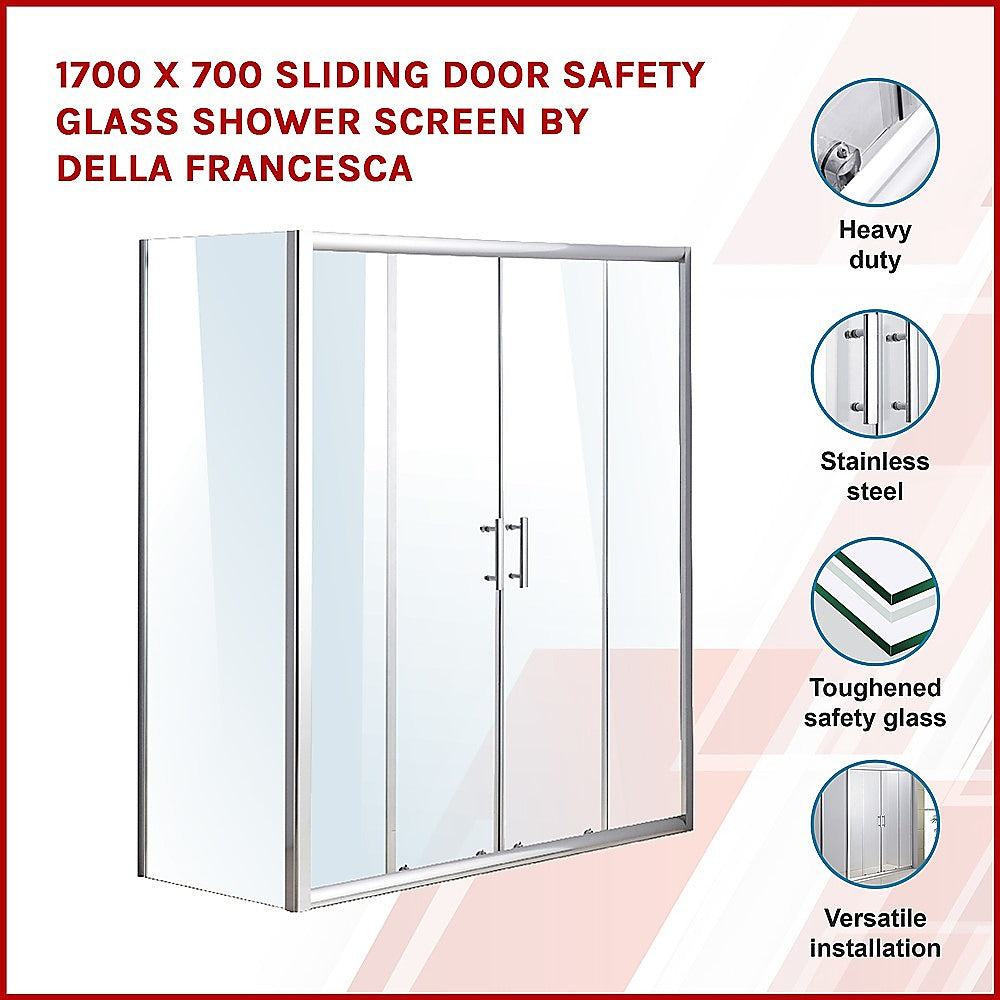 1700 X 700 Sliding Door Safety Glass Shower Screen By Della Francesca