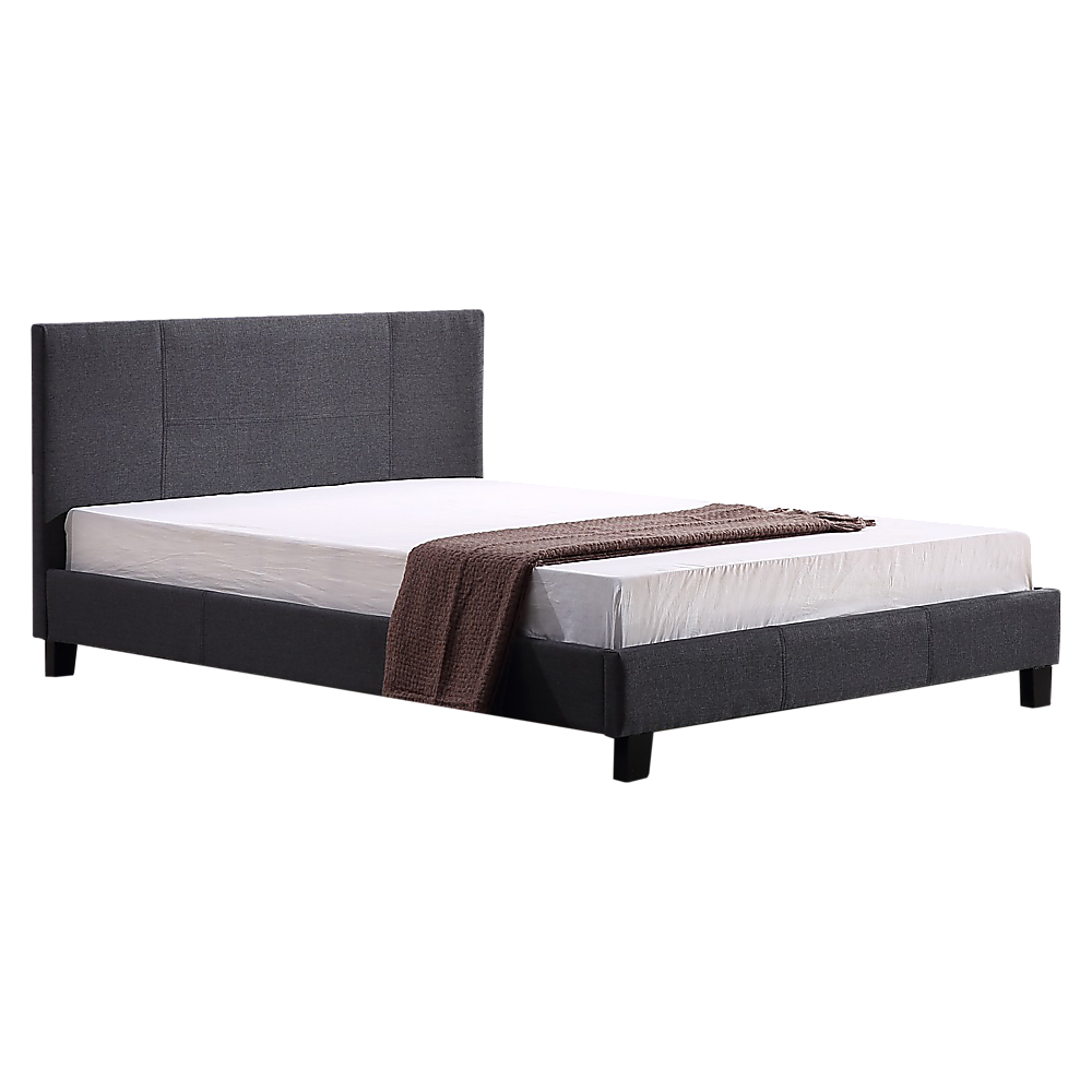 Double Linen Fabric Bed Frame Grey