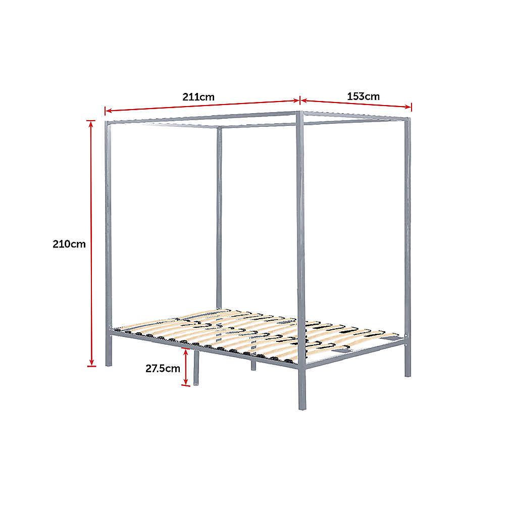 4 Four Poster Queen Bed Frame