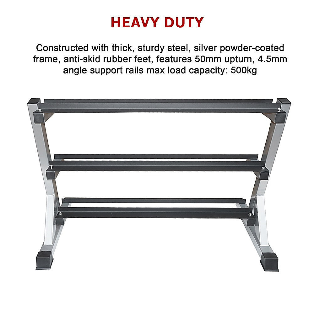 3 Tier Dumbbell Rack for Dumbbell Weights Storage