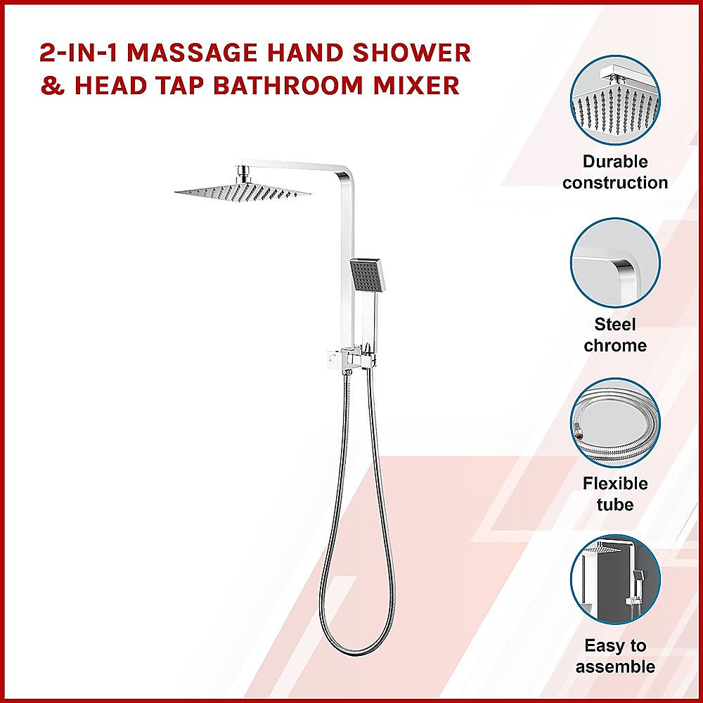 2-in-1 Massage Hand Shower & Head Tap Bathroom Mixer