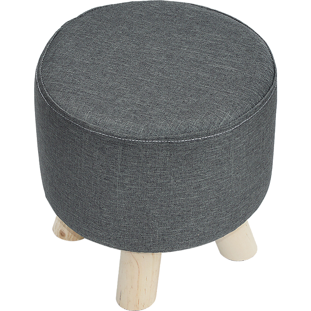 Fabric Ottoman Foot Stool Rest Pouffe Footstool Wood Storage Padded Seat