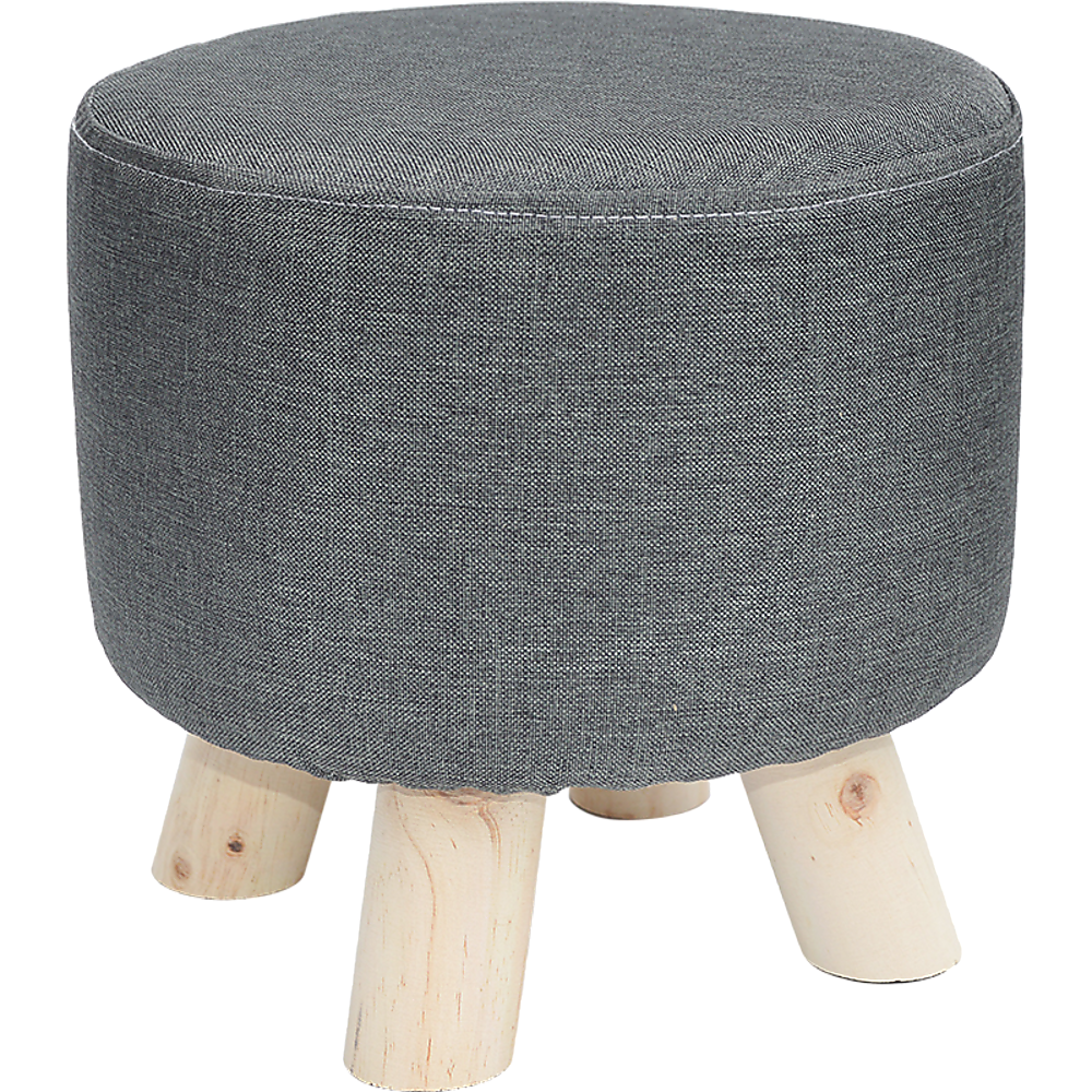 Fabric Ottoman Foot Stool Rest Pouffe Footstool Wood Storage Padded Seat