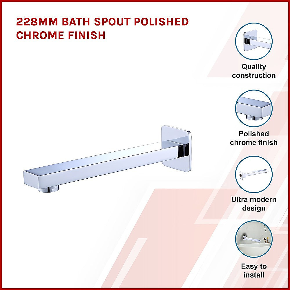 228mm Bath Spout Polished Chrome Finish