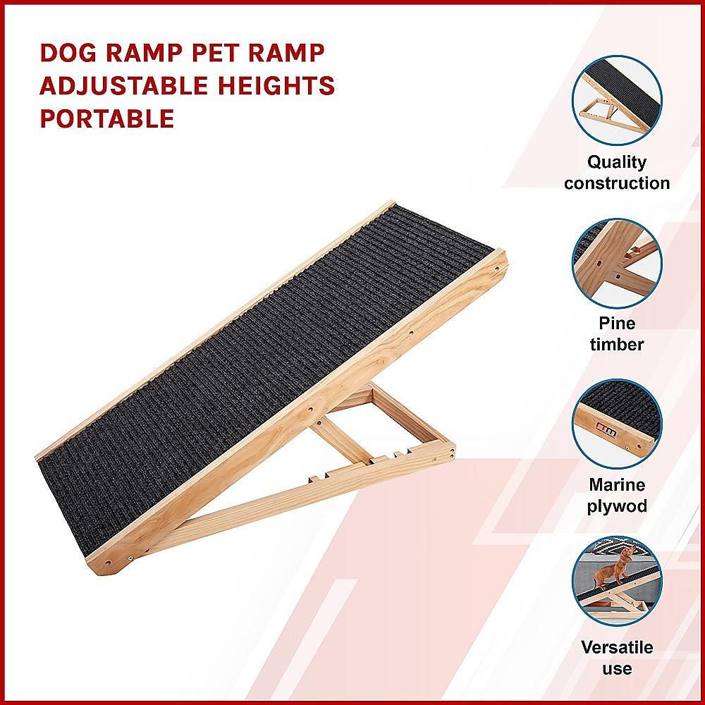 Dog Ramp Pet Ramp Adjustable Heights Portable