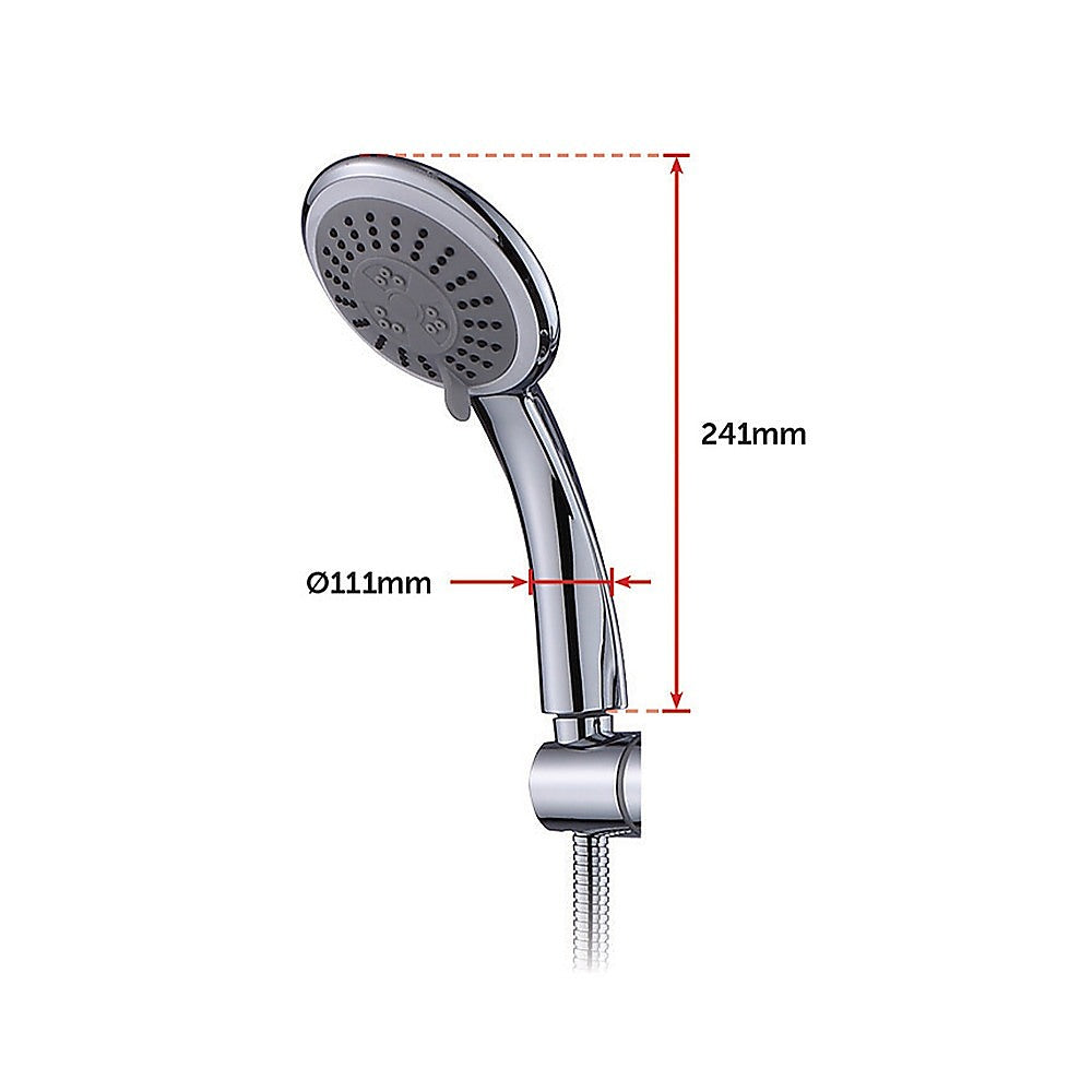 WELS 8" Rain Shower Head Set Rounded Dual Heads Faucet High Pressure With Mixer