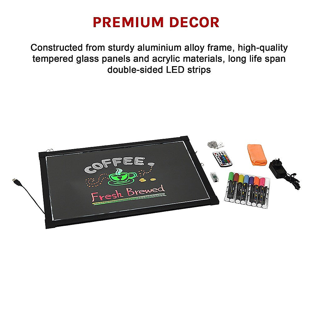 40x60cm LED Drawing Writing Board Remote Controlled Fluorescent Light Up Sensory Play