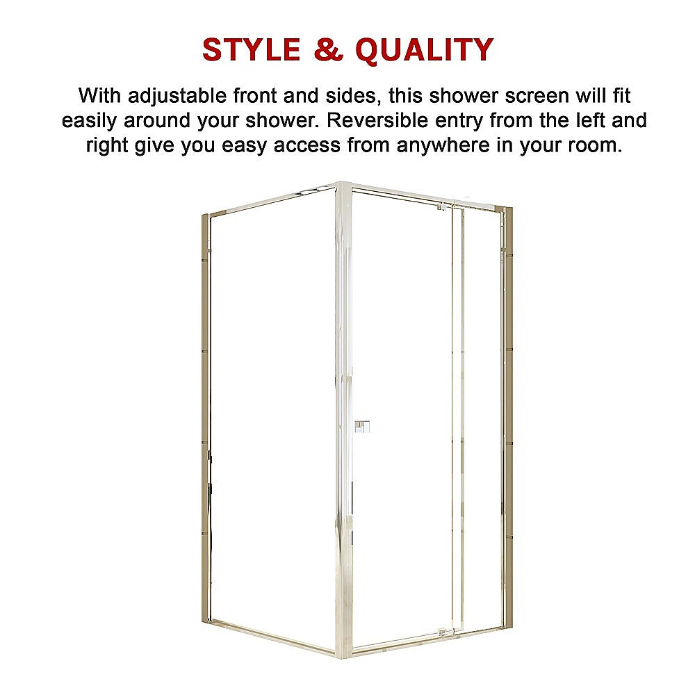 Semi Frameless Shower Screen (98~106)x 195cm & (98~101)x 195cm Side AS/NZS Glass