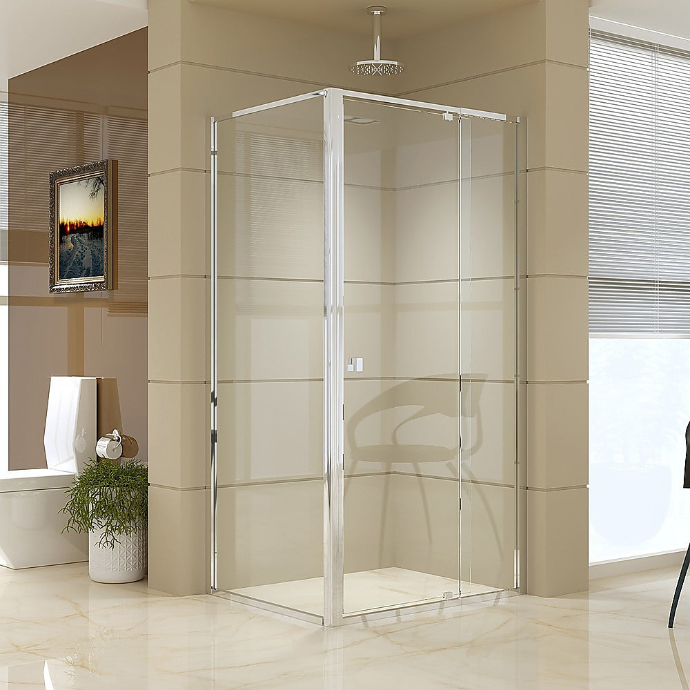 Semi Frameless Shower Screen (98~106)x 195cm & (77~80)x 195cm Side AS/NZS Glass