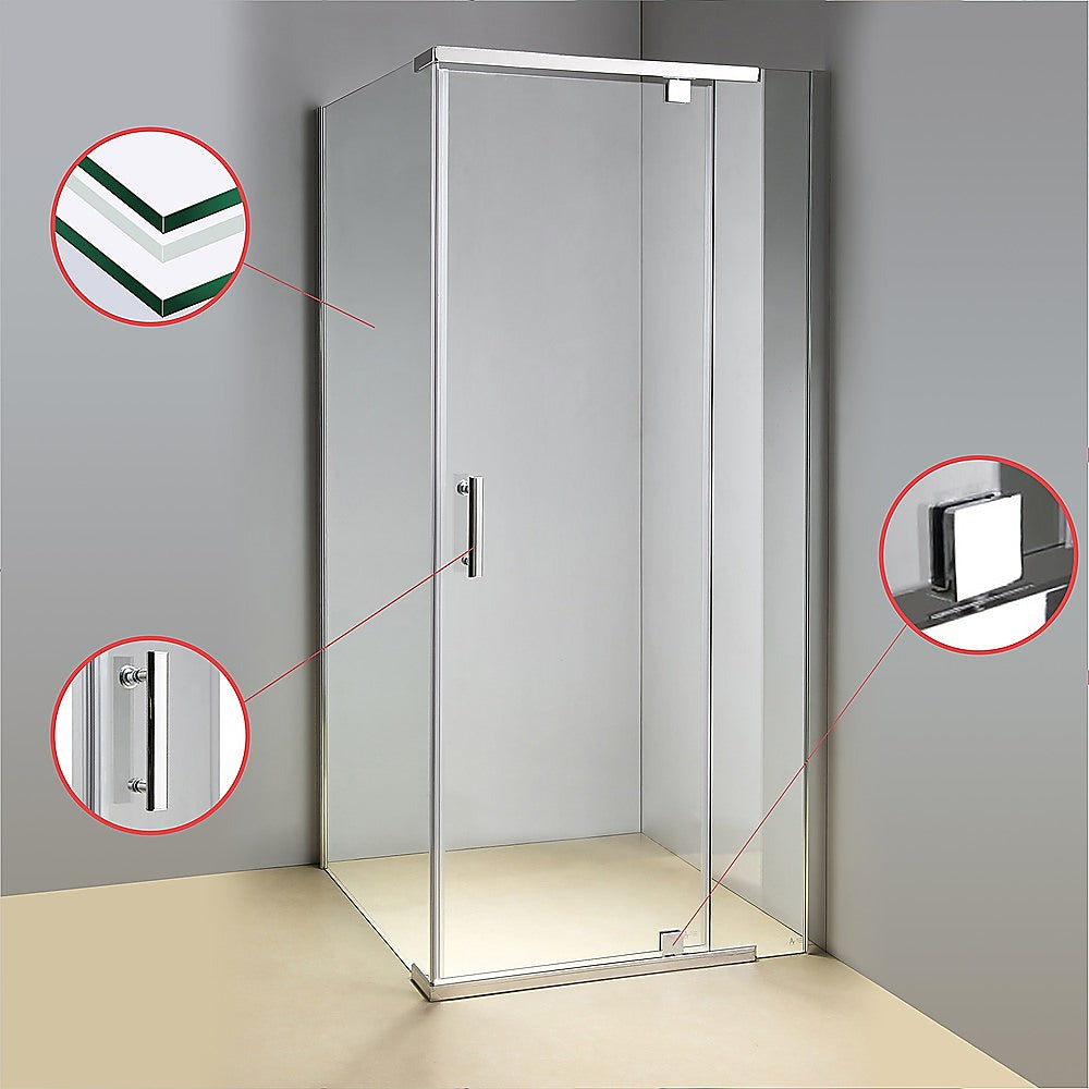 Shower Screen 900x900x1900mm Framed Safety Glass Pivot Door By Della Francesca