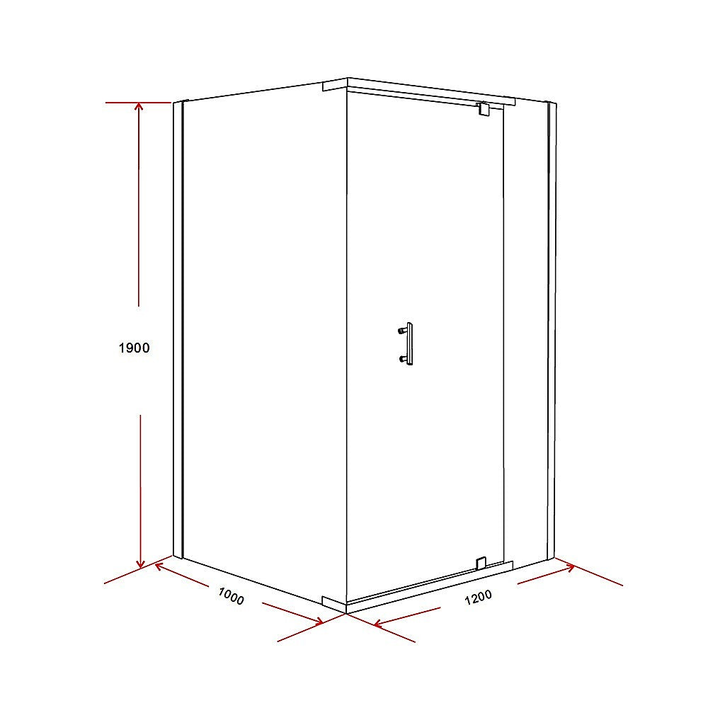 Shower Screen 1200x1000x1900mm Framed Safety Glass Pivot Door By Della Francesca