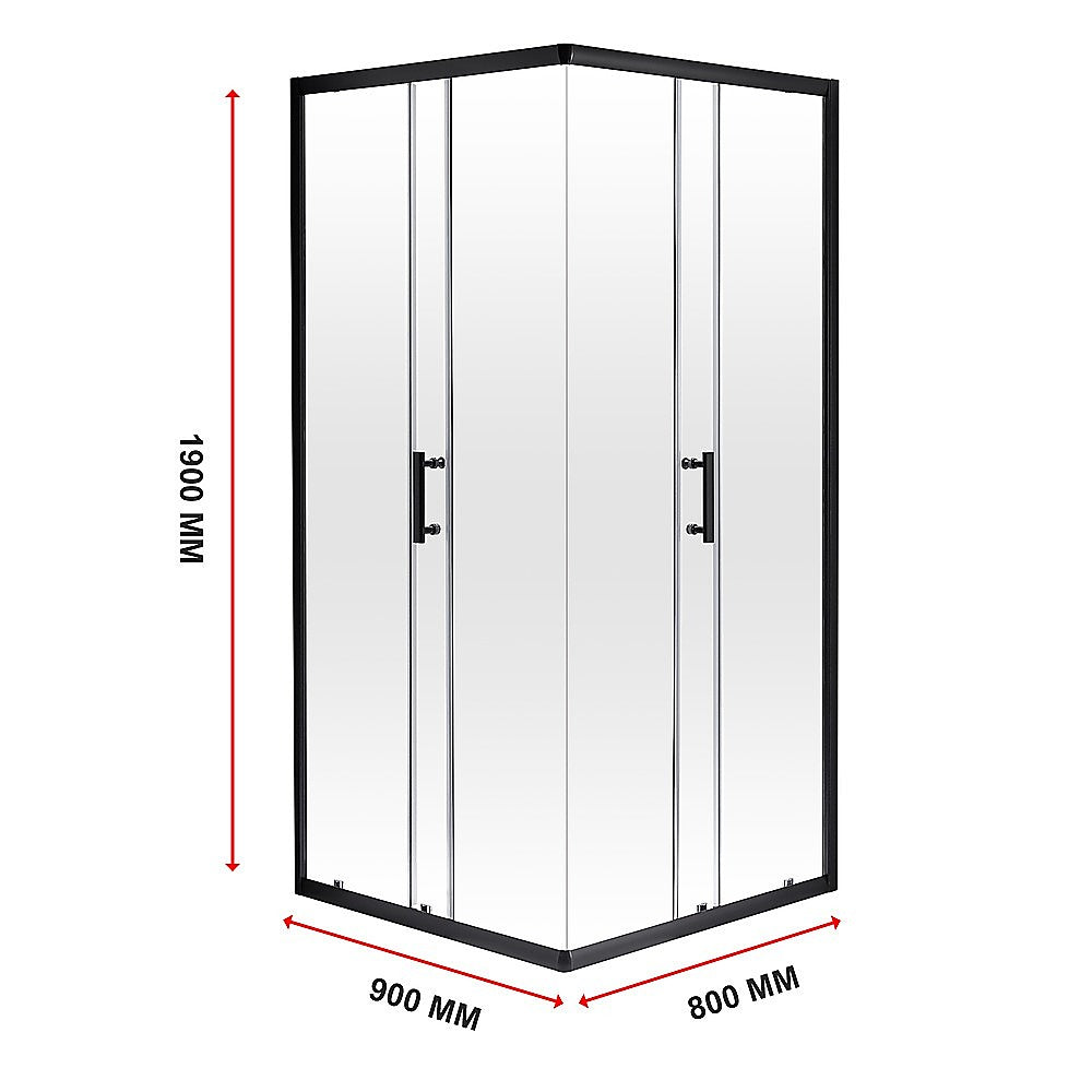 900 x 800mm Sliding Door Nano Safety Glass Shower Screen By Della Francesca