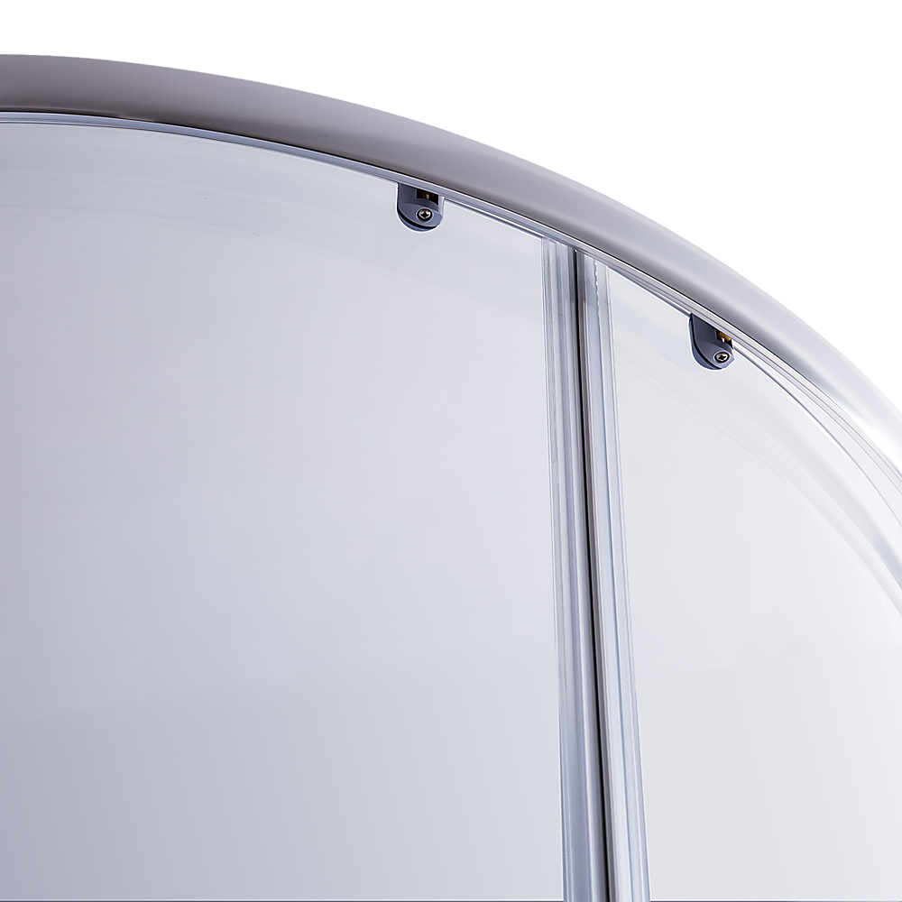 90 x 90cm Rounded Sliding 6mm Curved Shower Screen with Base in Chrome