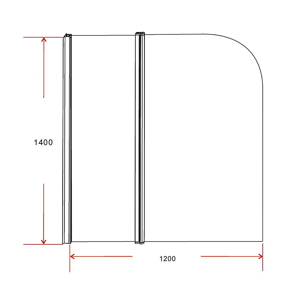 180° Pivot Door 6mm Safety Glass Bath Shower Screen 1200x1400mm By Della Francesca