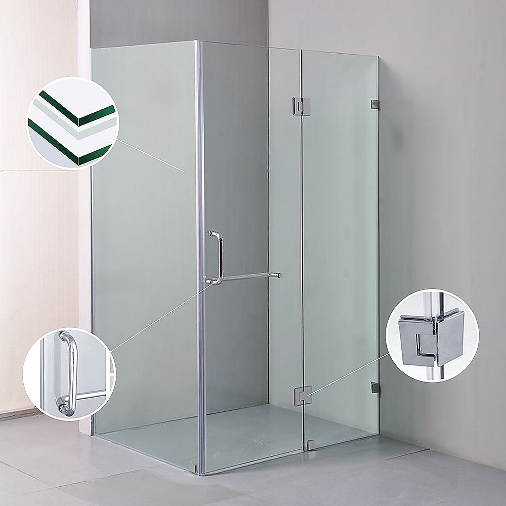 1000 x 700mm Frameless 10mm Glass Shower Screen By Della Francesca