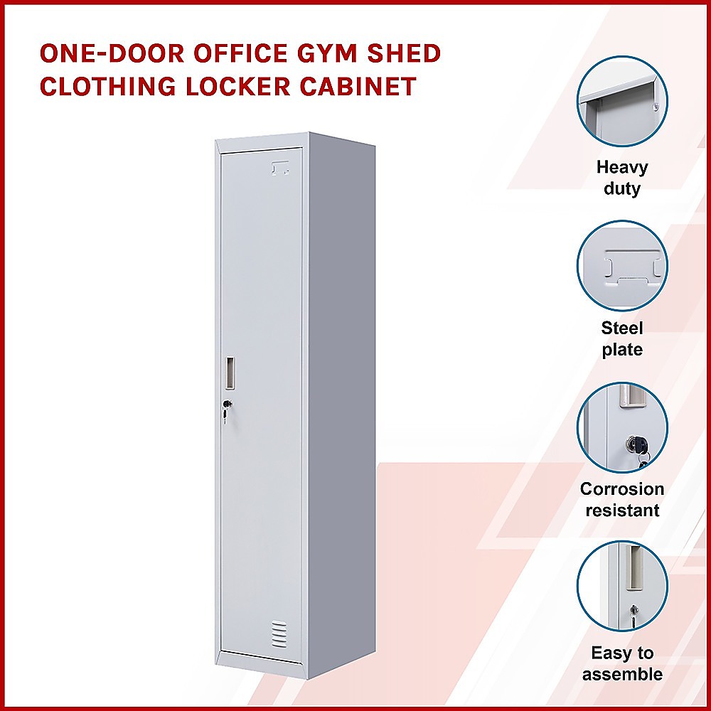 One-Door Office Gym Shed Clothing Locker Cabinet