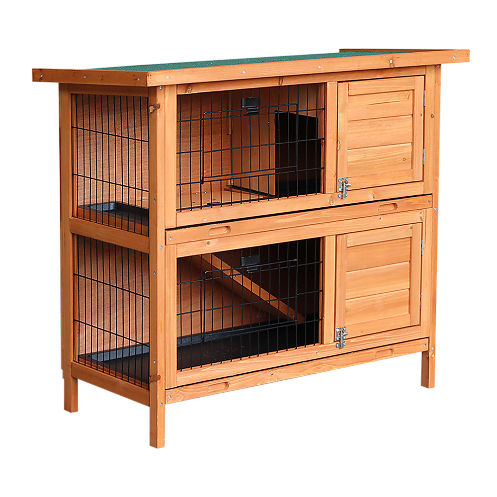 Large Rabbit Hutch with BASE Chicken Coop 2 Storey Guinea Pig Pet Cage House