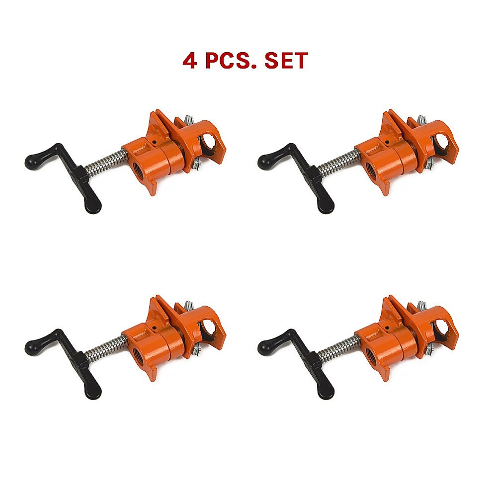 3/4" Wood Gluing Pipe Clamp Set (4 Pack) Heavy Duty PRO Woodworking Cast Iron