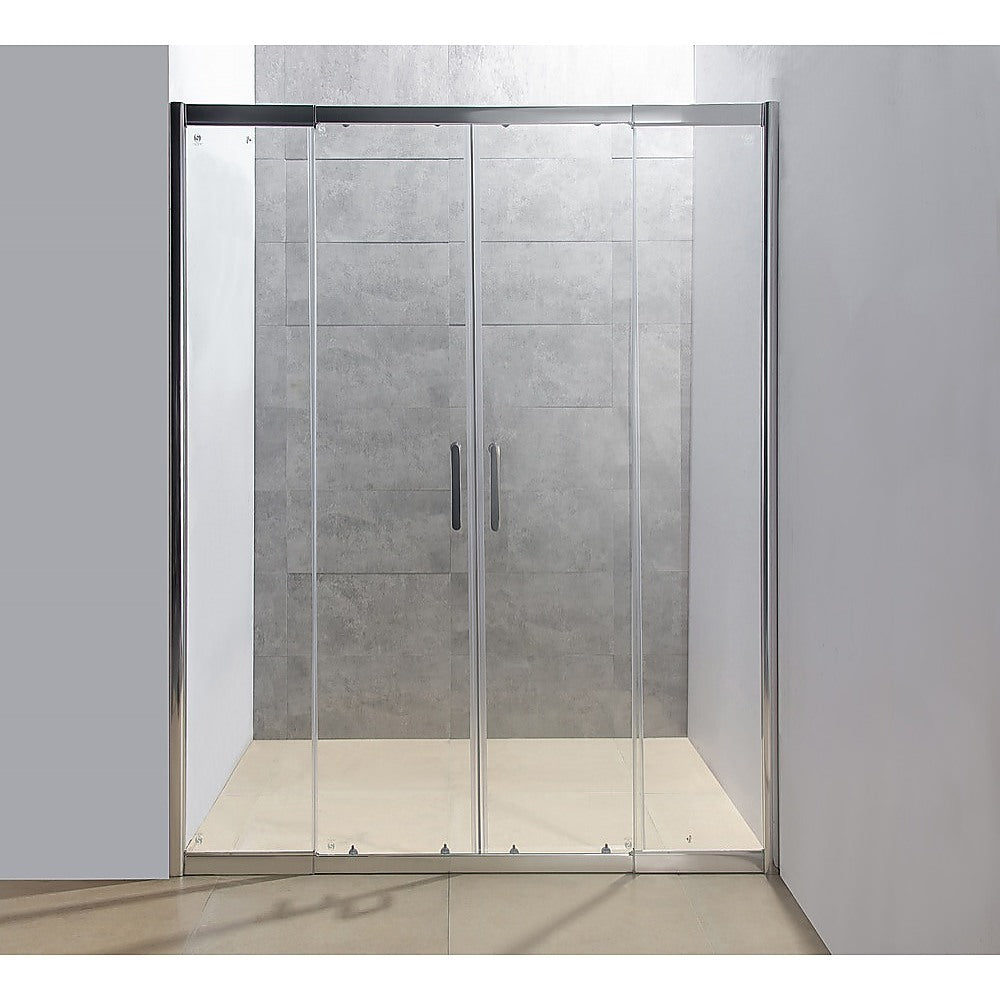 1400-1600mm Sliding Door Safety Glass Shower Screen Chrome By Della Francesca