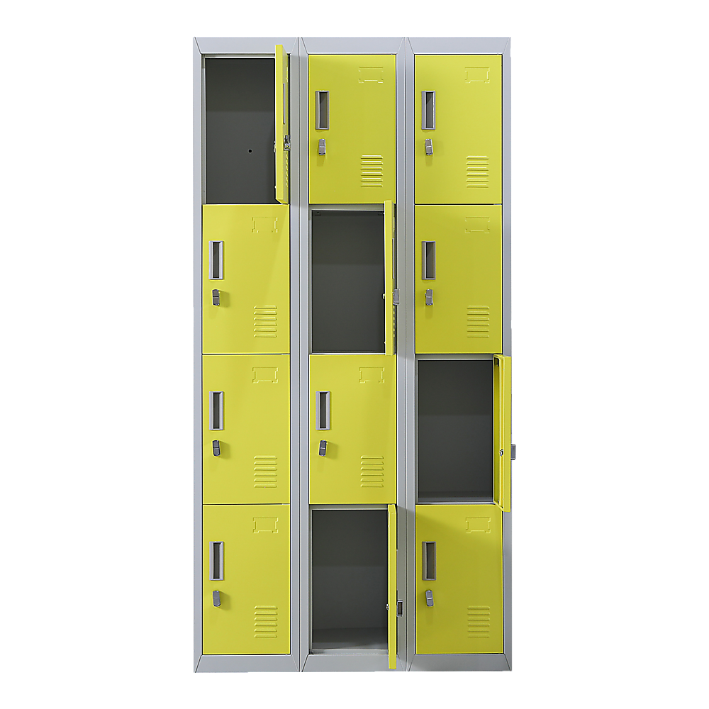 12-Door Locker for Office Gym Shed School Home Storage - Padlock-operated