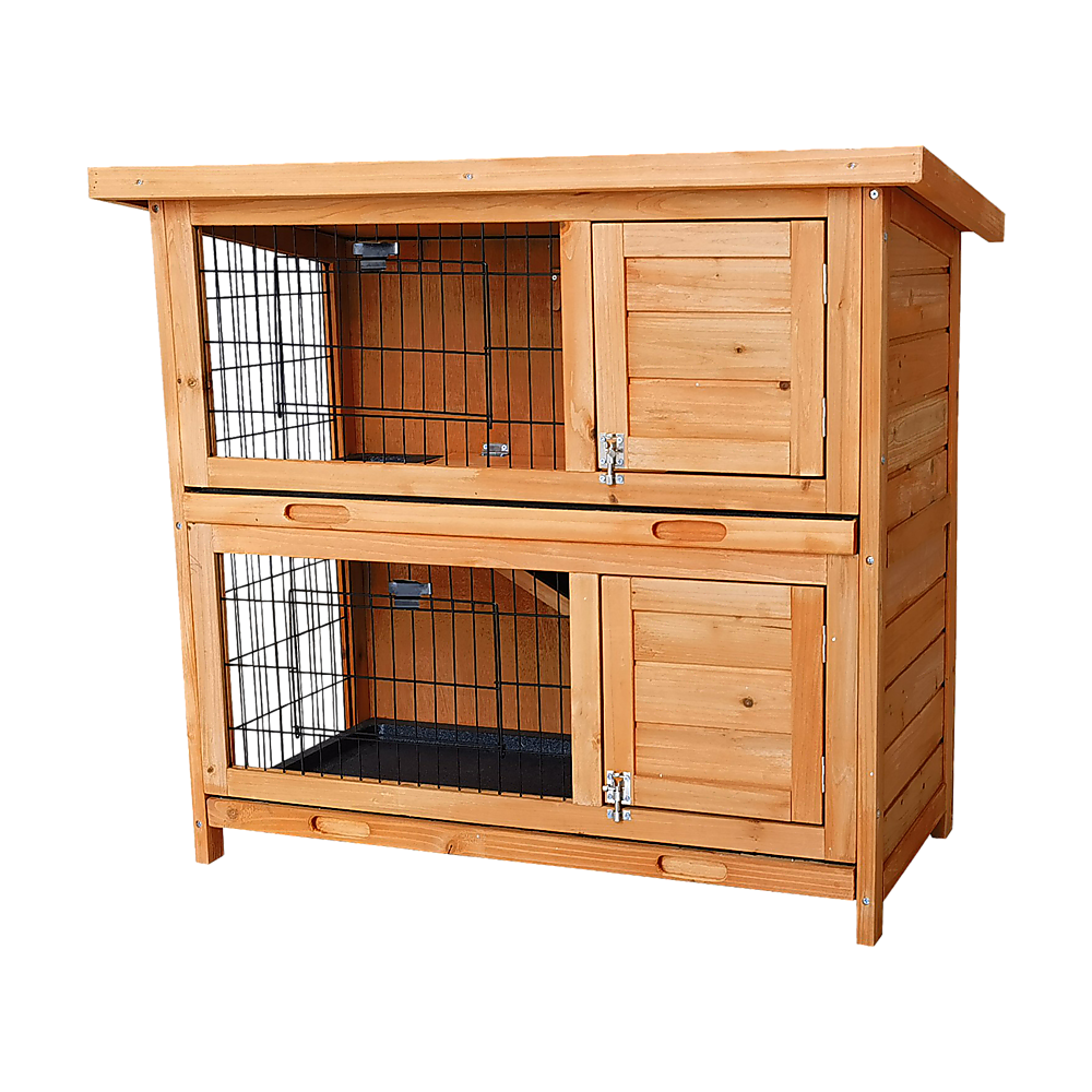 Large Rabbit Hutch with BASE Chicken Coop 2 Storey Guinea Pig Pet Cage House