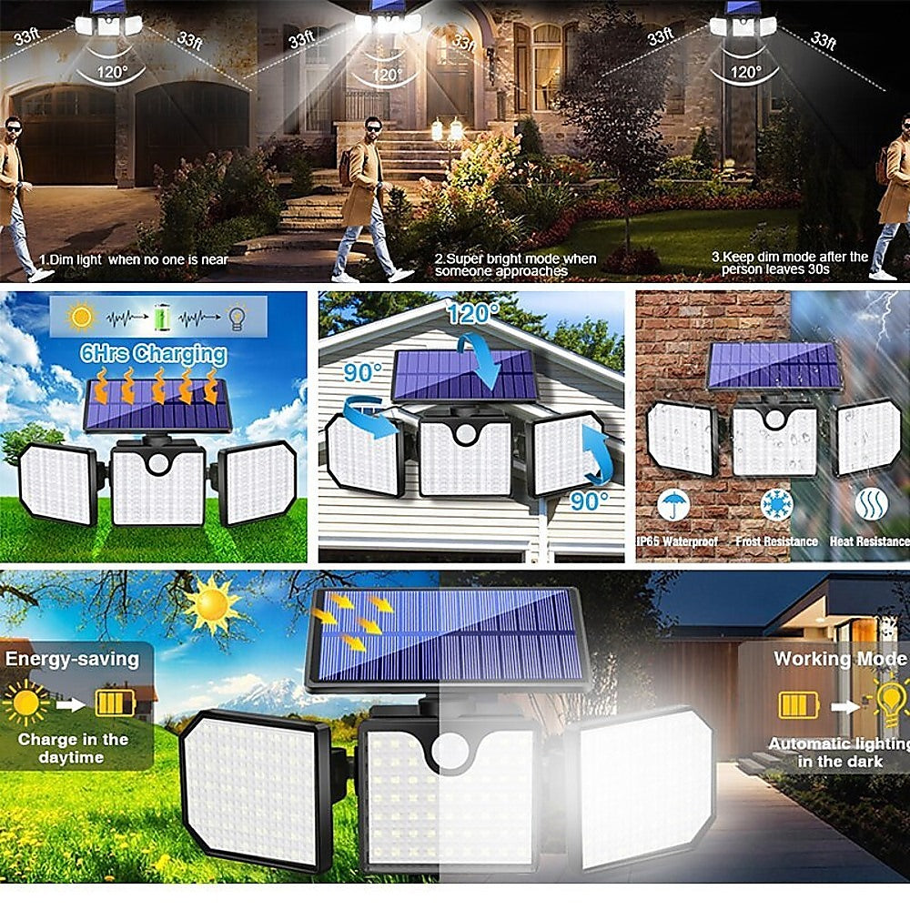 230 LED Solar Lights Outdoor 260LM Waterproof Motion Sensor Security Wall Lamp