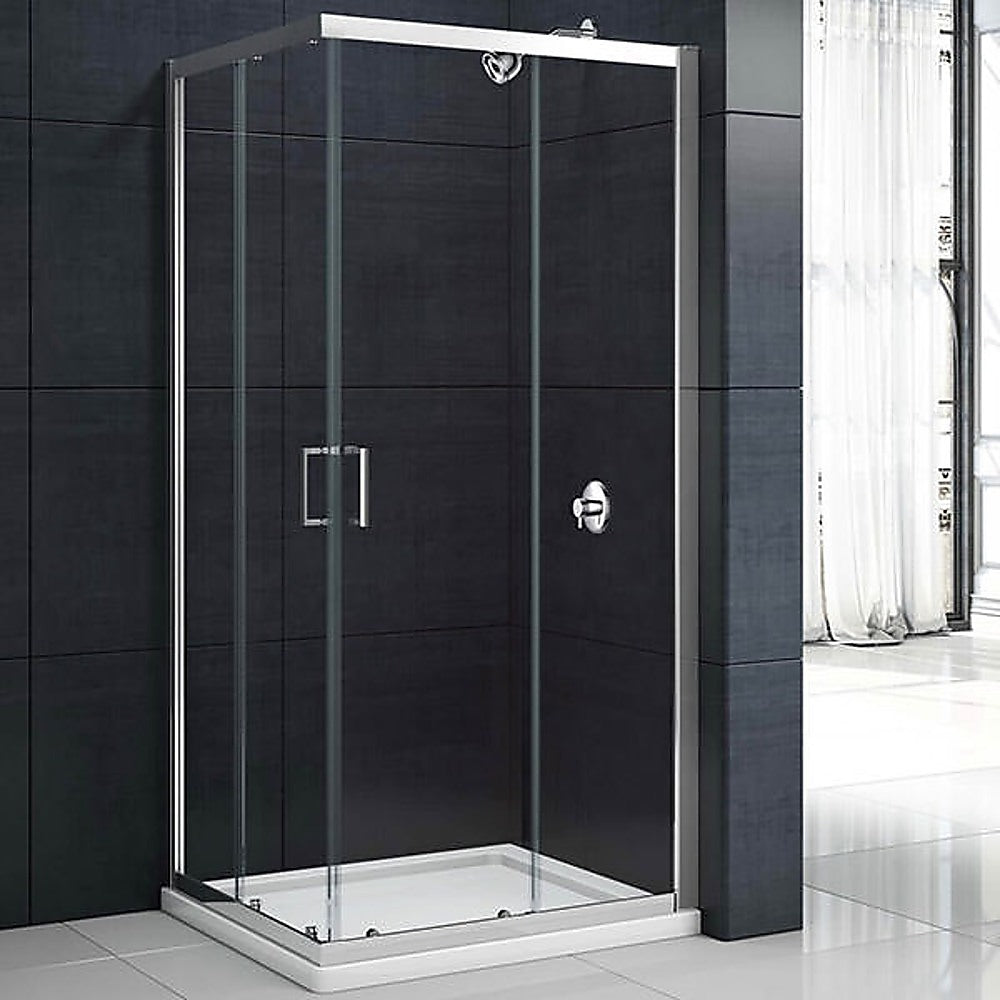 Adjustable 900x900mm Sliding Door Glass Shower Screen in Chrome with Zinc Alloy Handle