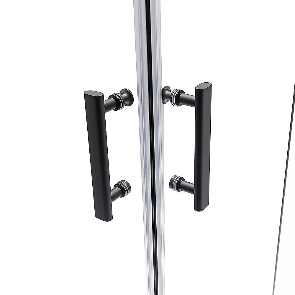 Adjustable 900x900mm Double Sliding Door Glass Shower Screen in Black