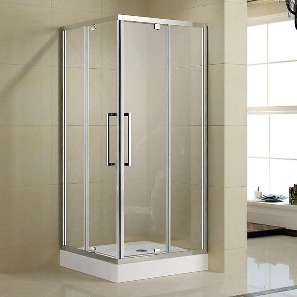 Adjustable 1000x900mm Double Sliding Door Glass Shower Screen in Chrome