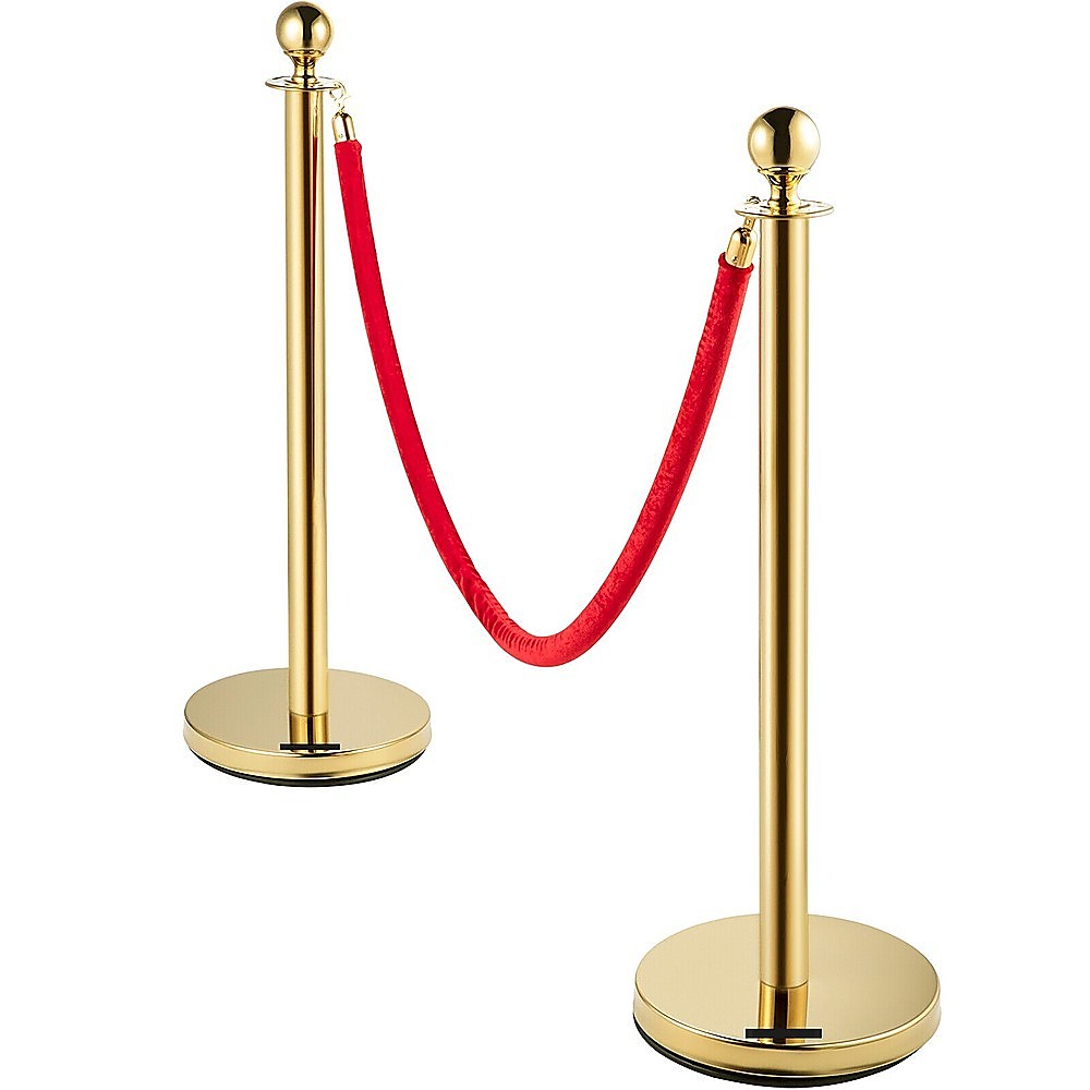 4 x Queue Barriers + 3 Ropes Exhibition Crowd Control Bollards