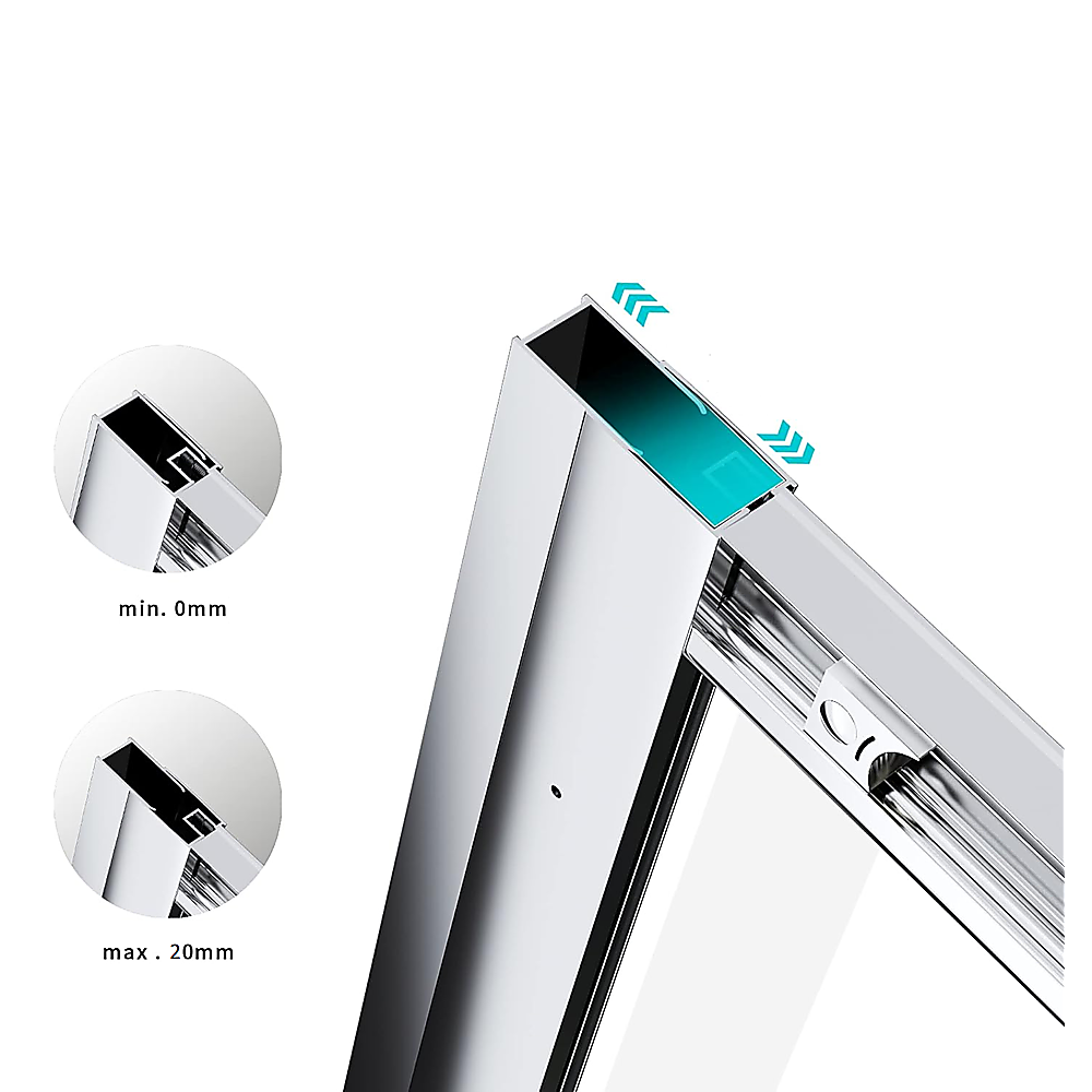 40mm Adjustable Contemporary Corner Sliding Chrome Shower Screen 160x80cm