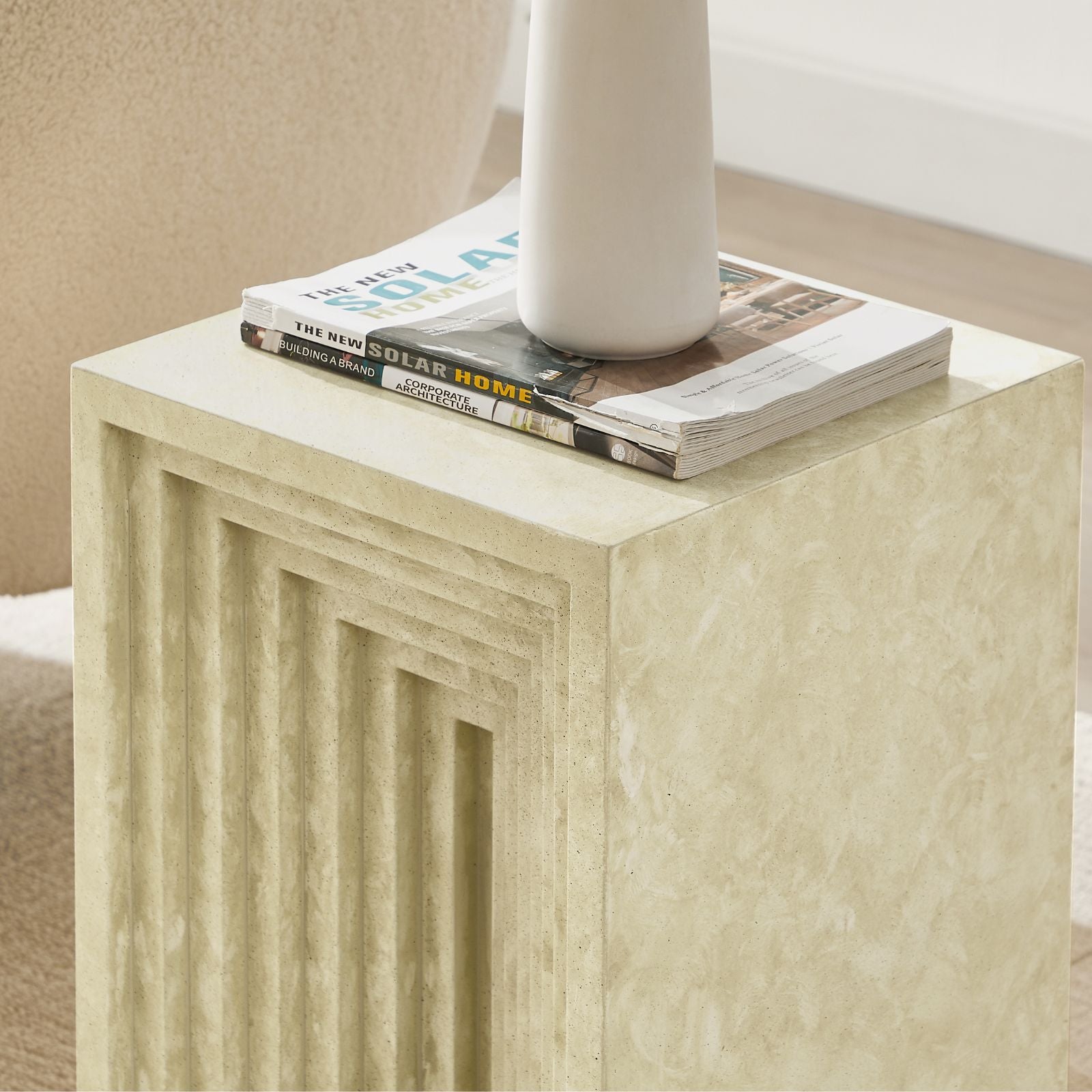 Alba Stone Effect Side Table