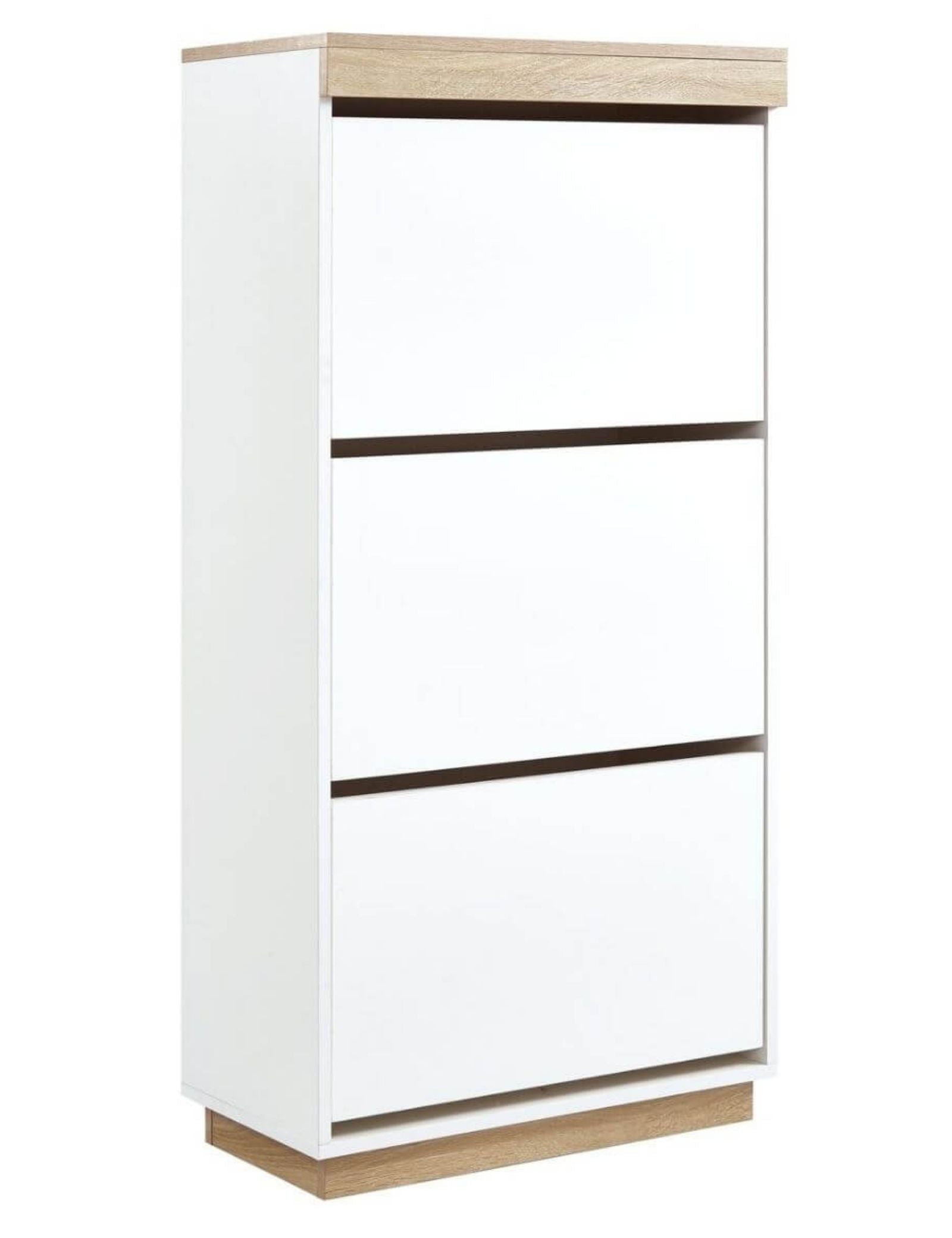 Aiden Coastal White Oak Small Shoe Cabinet