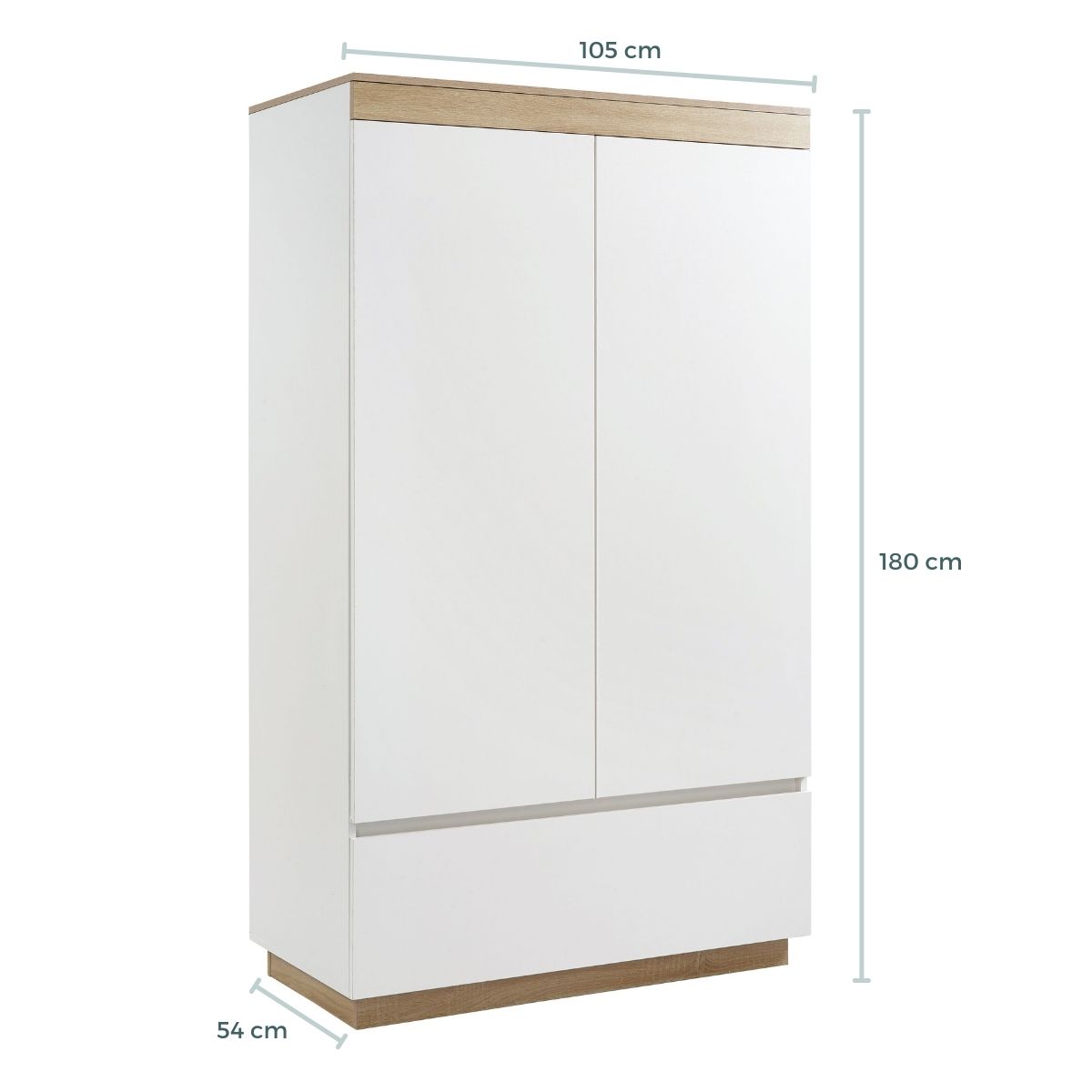 Aiden Industrial Contemporary White Oak Wardrobe