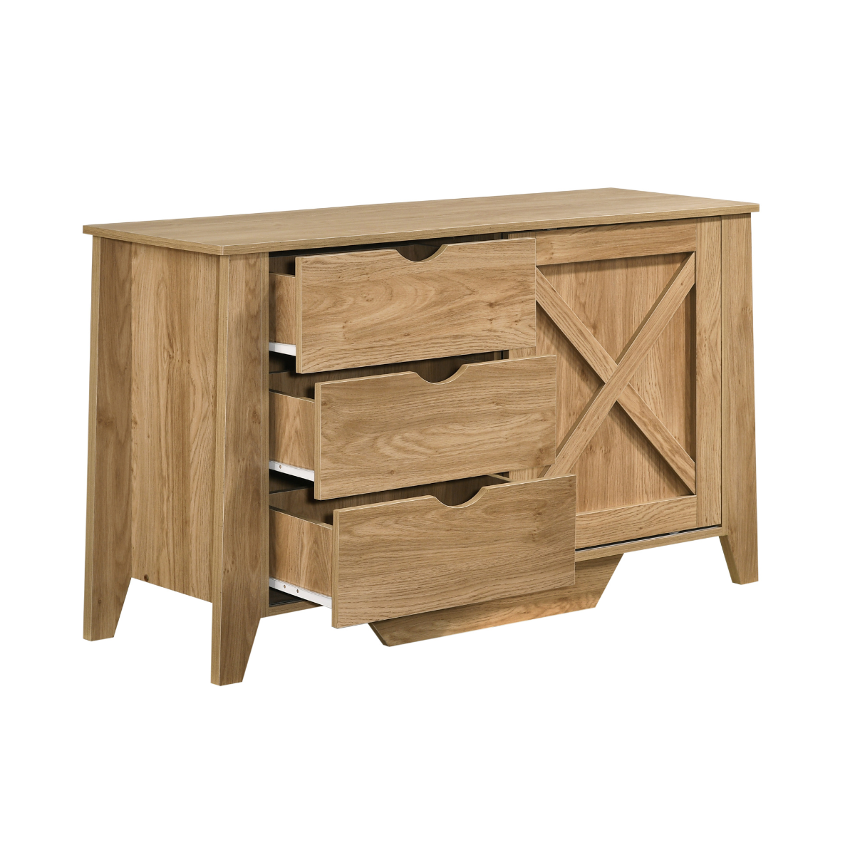 Mica Wooden Sliding door Sideboard with 3 Drawers