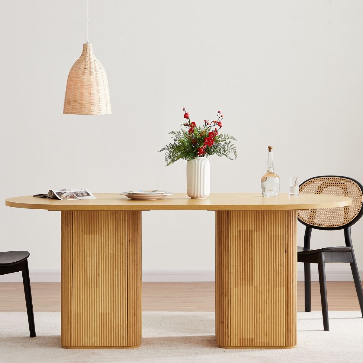 Kate 6 Seater Column Dining Table in Natural