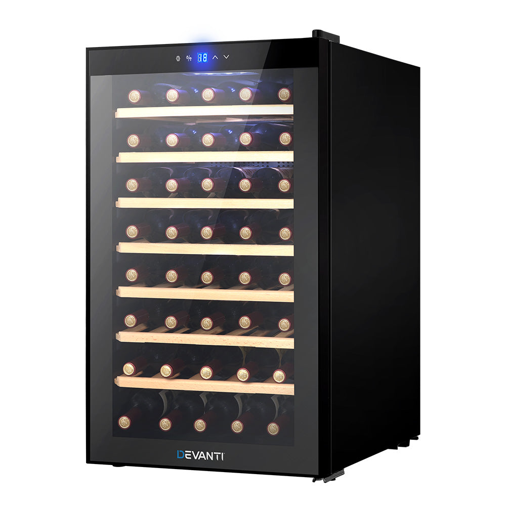 Devanti Wine Cooler Compressor Fridge Chiller Storage Cellar 51 Bottle Black