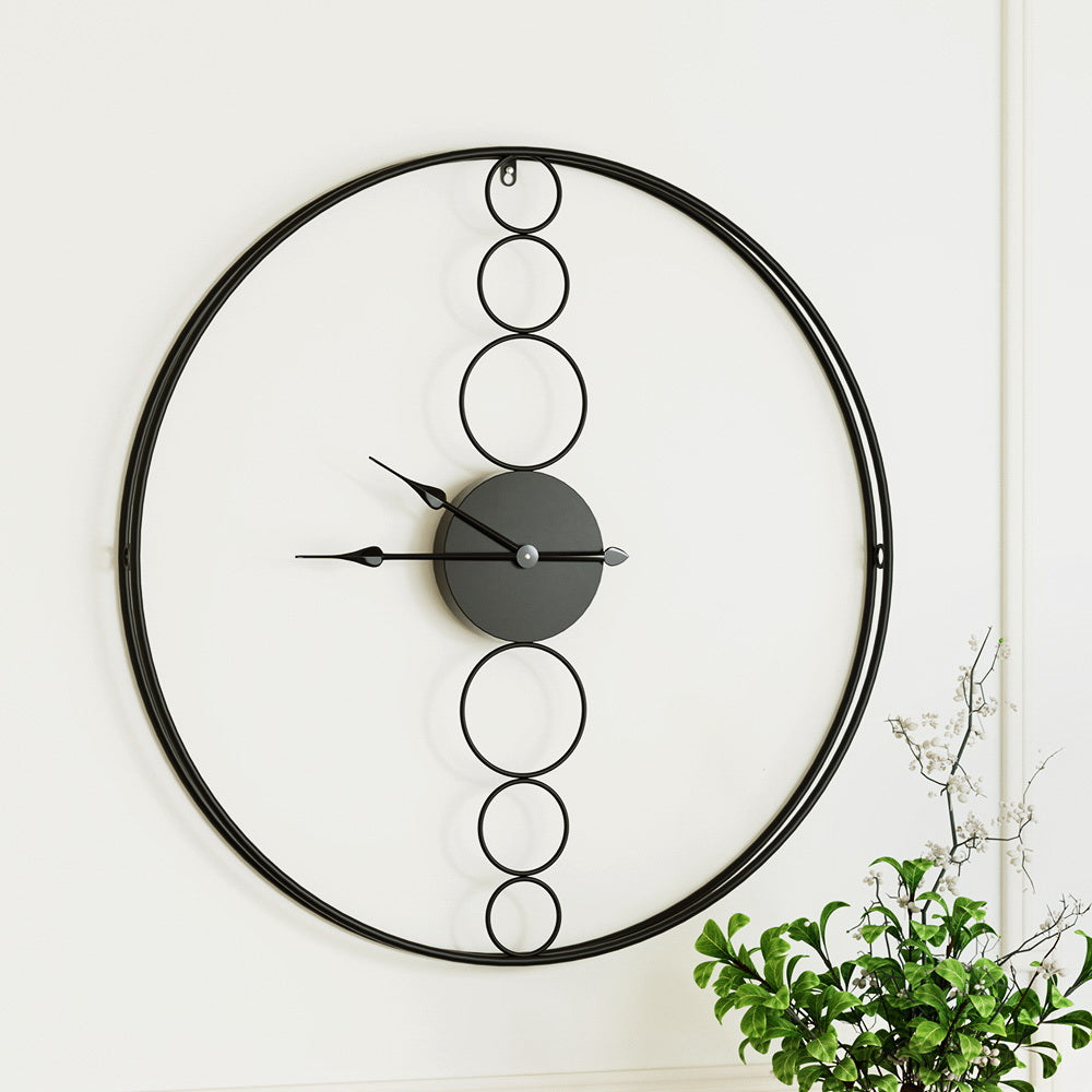 Artiss 75CM Wall Clock No Numeral Large Round Metal Luxury Home Decor Black