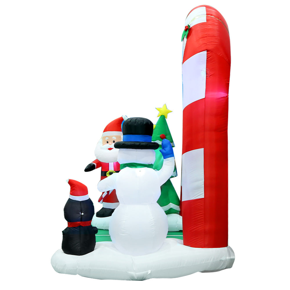 Jingle Jollys Christmas Inflatable Santa Archway 3M Outdoor Decorations Lights