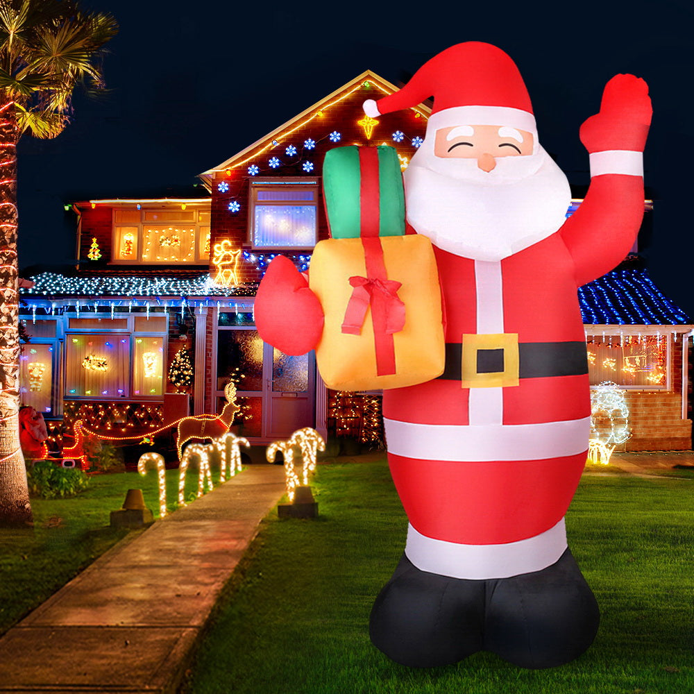 Jingle Jollys Christmas Inflatable Santa 2.4M Outdoor Xmas Decorations Lights