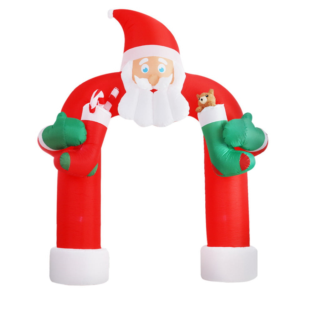 Jingle Jollys Christmas Inflatable Santa Archway 2.3M Outdoor Decorations Lights