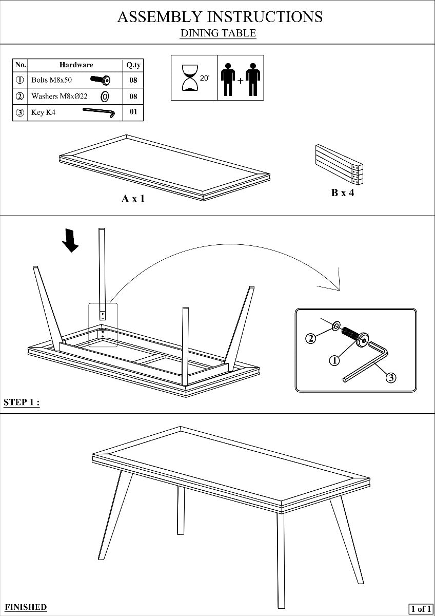 Dining Table 180cm Medium Size Solid Acacia Wooden Frame in Silver Brush Colour