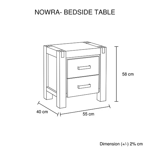 3 Pieces Bedroom Suite in Solid Wood Veneered Acacia Construction Timber Slat Single Size Oak Colour Bed, Bedside Table