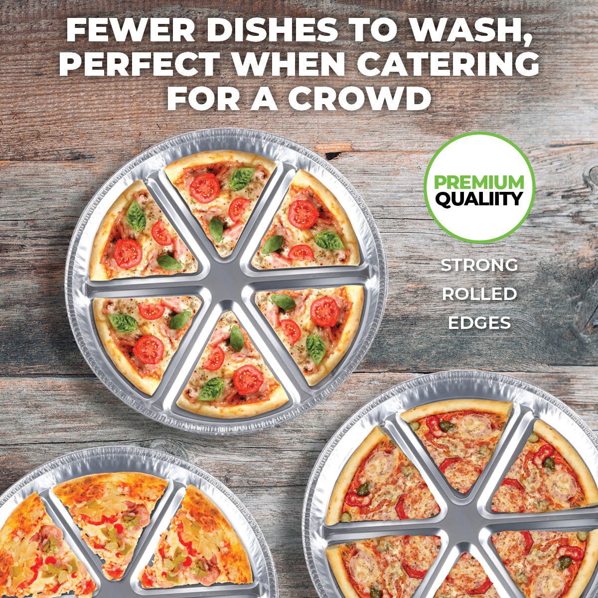 Home Master 72PCE Aluminium Pizza Foil Trays Durable Premium Quality 37.5cm