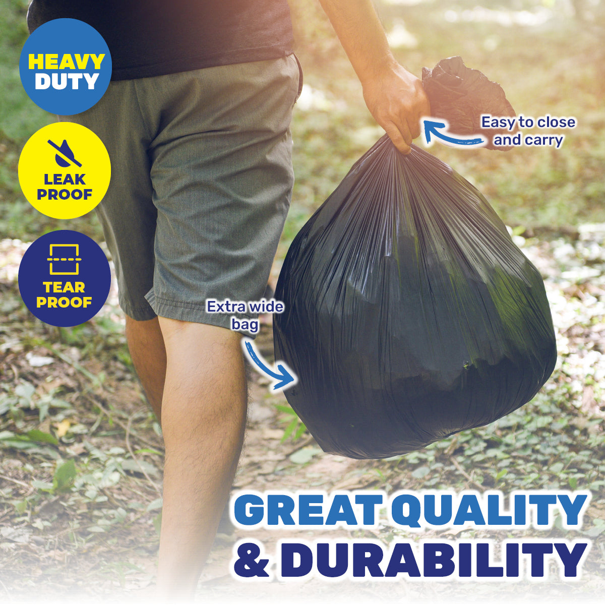 Xtra Kleen 432PCE 56L Garbage Bin Liners Large Tear & Leak Proof 63 x 90cm