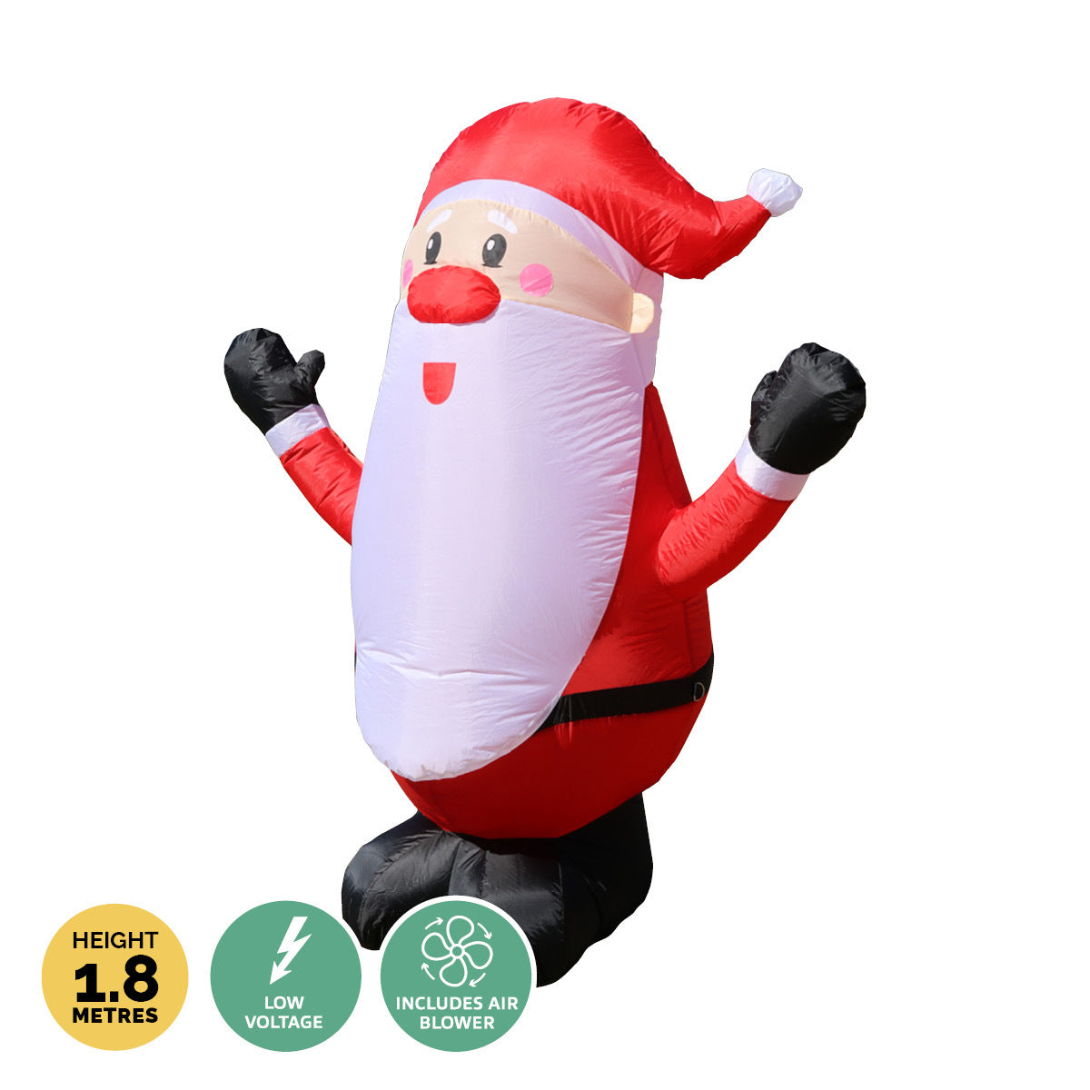 Christmas By Sas 1.8m Self Inflatable LED Jolly Santa Rotating Lights